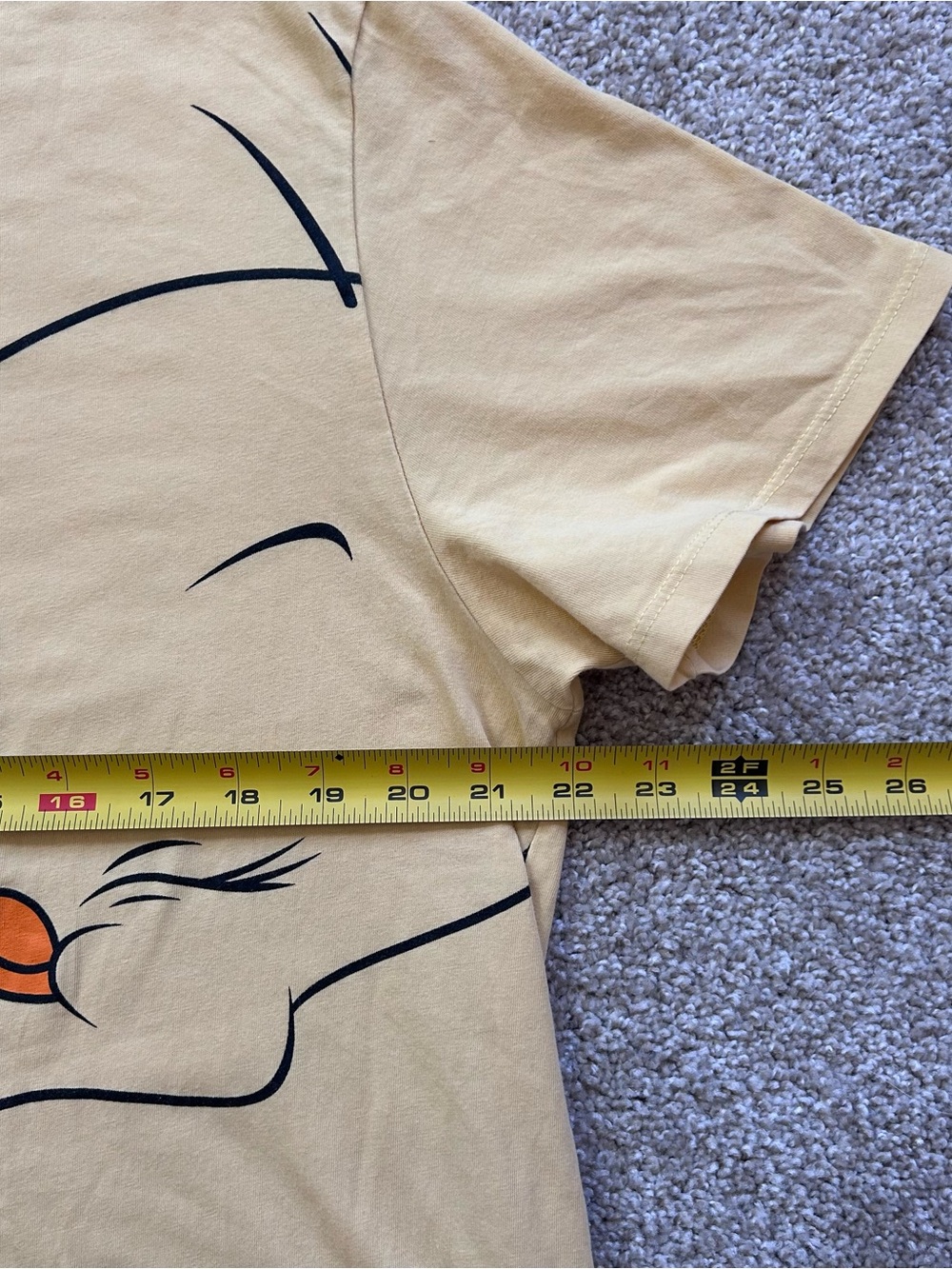 Mens Looney Tunes DeFacto Tweety Bird Graphic T-Shirt Yellow Curved Hem Size XXL - Picture 7 of 9